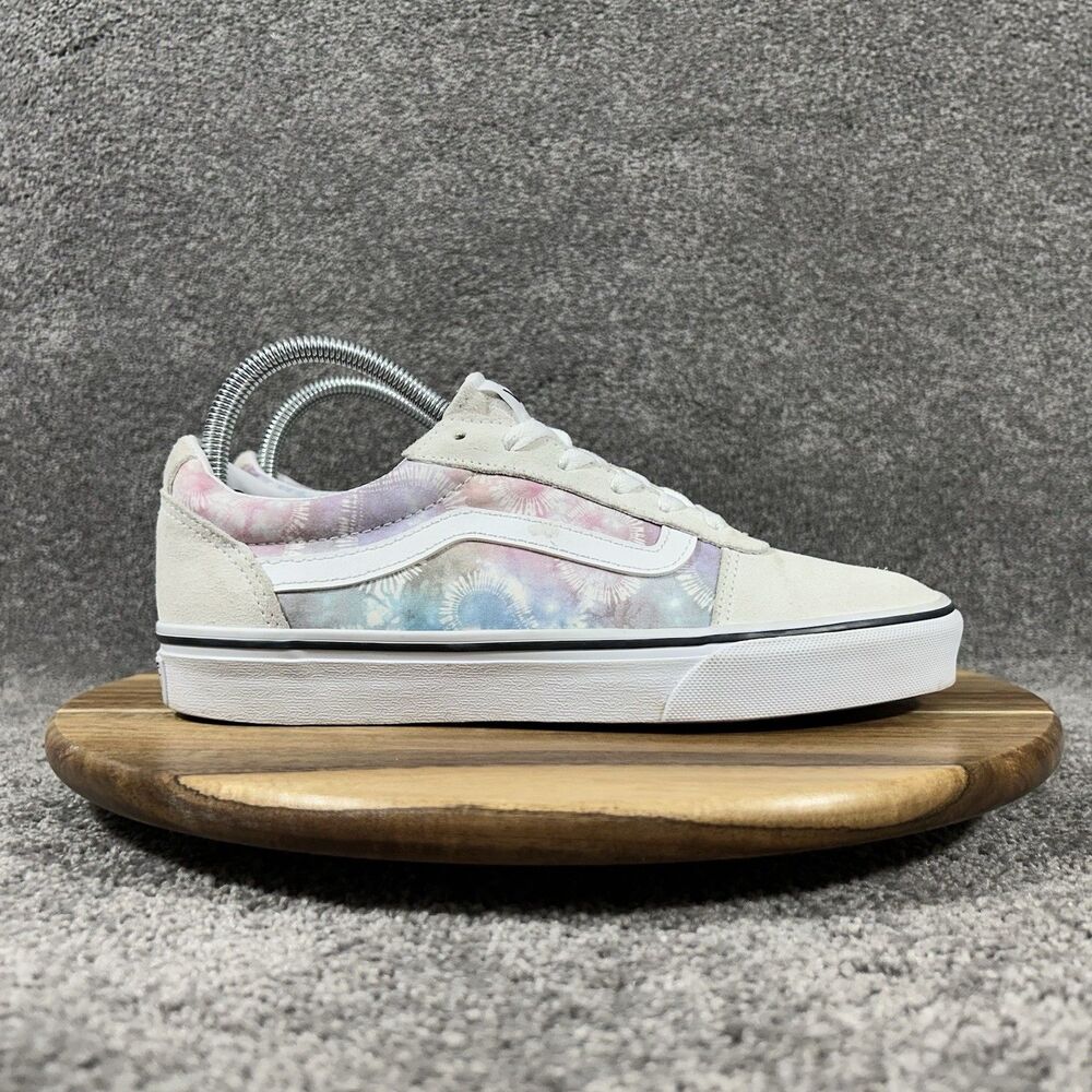 VANS Ward Pastel Women’s Size 8 Heart Tie Dye Pastel Low Top Skate Shoes Used